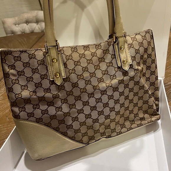 πVintage Gucci Hasler Web Tote Monogramπ - Picture 2 of 10